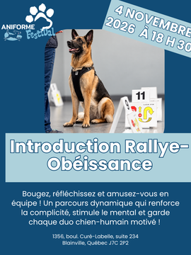 Introduction au Rallye-Obéissance - 4 novembre 2026
