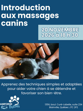 Introduction aux massages canins - 20 novembre 2026