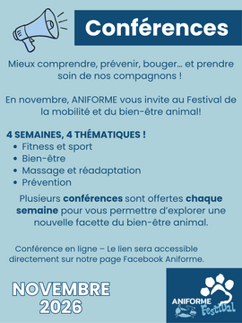 Conférences du 1er au 7 novembre 2026